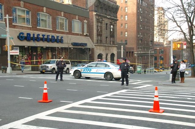 Police block off West 96th Street and Broadway
